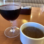 ロイヤルホスト - 赤ワイン＠418＋ランチのスープ