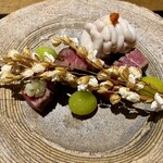 食堂こなん - 焼物　和牛ステーキ朴葉味噌 鱈白子