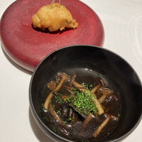 ラ ペ - 鱧のフリットとキノコのお出汁