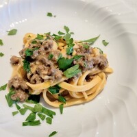 La Brianza - サカエヤジビーフボロネーゼ手打ちパスタ。歯切れのいいプリプリ自家製麺がとても美味しい♡ もちろんお肉たっぷりのボロネーゼも美味しいの