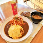 立山あるぺん村 - ハンバーグニコニコセット。1250円