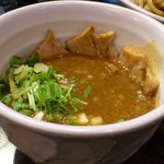 つけ麺 えん寺 - ベジポタ肉入り辛つけ麺　スープ