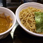 つけ麺 えん寺 - ベジポタ肉入り辛つけ麺（大盛り）極太胚芽麺