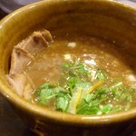 つけ麺 えん寺 - ベジポタ肉入りつけ麺　スープ