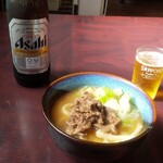 たかちゃんうどん - ビールはセルフです(笑)