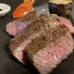 アルモニーア - 神戸高見牛のステーキのアップ！
