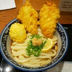 釜たけうどん 明石焼 - とり玉天ぶっかけ