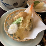 和楽心新庄店 - 秋の籠盛り御膳(天ぷら4種)