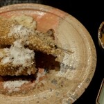 津の守坂 小柴 - 強肴（目光り豊年揚げ・天然舞茸の天麩羅）