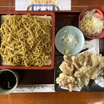 ふじ竹 - 舞茸の天ぷらと韃靼せいろのセット　１２００（１４００）円