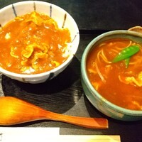日本橋 やぶ久 - ミニカレー丼、ミニカレー南蛮そばセット 1,100円 ♪