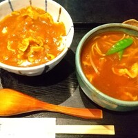 日本橋 やぶ久 - ミニカレー丼、ミニカレー南蛮そばセット 1,100円 ♪