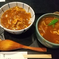 日本橋 やぶ久 - ミニカレー丼、ミニカレー南蛮そばセット 1,100円 ♪