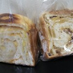 ル・ミトロン食パン - 左 チーズ 右アップルシナモンレーズン