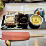 居酒屋 雅彩 - 突出し3種　どれも美味しい。