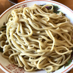 ラーメン二郎 - 『つけ麺(ニンニク)』　麺側のアップ