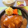 ステーキハウス蜂 - ハンバーグセット。洋風（デミグラスソース）を選択。