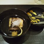 銀座 よし澤 - お椀　かますと大黒しめじのお椀