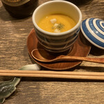 Ogawano Sakana - 鰻の箸置とお通し(南瓜スープ)