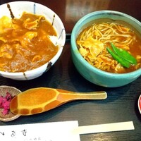 日本橋 やぶ久 - ミニカレー丼、ミニカレー南蛮そばセット 1,100円 ♪