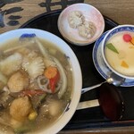 廣東餃子房 - 悟空セット（八宝菜麺・杏仁豆腐・しゅうまい）