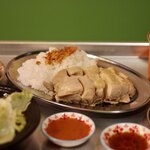 Hainanese chicken rice set meal Khao Man Gai