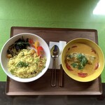 スプーンソング - フィッシュカレー＋小エビのプラオライス