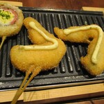 だるま きわ味 - 秋刀魚と紅生姜、アスパラの豚巻き