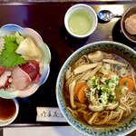 Daikokuya - ランチ「ミニ海鮮丼＋常陸秋そば」@1000