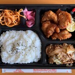 ほのぼの弁当 - 唐揚げ焼肉弁当680円