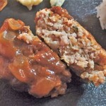 きまぐれひよこ - ハンバーグ断面