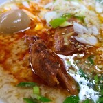 とん平食堂 - 辛口ホルモン麺 太麺
