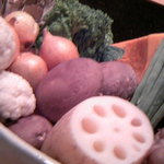 天松 渋谷本店 - 季節の野菜　揚がったらすぐ食べるので素材を録りました