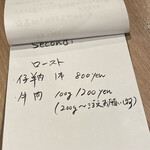 タベルナ・バルボーネ - メニュー