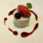 PRIMO - リコッタチーズのカッサータ ラズベリーののソルベ ブルーベリーソース（2021.9）