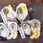 1人份3种牡蛎[1340日元]