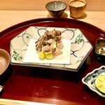 多仁本 - シメジ天麩羅は塩か酢橘で　サクサクですよ