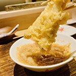 日本橋 蕎ノ字 - ◎一つは塩で、もう一つは天つゆで頂く。