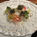Yokohama Ukai Tei - 帆立貝と旬野菜のカルパッチョ