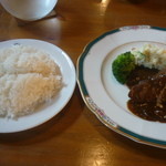 アルバトロス - 煮込みランチ（牛スネ肉の煮込み、ライス大盛）