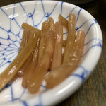 やきとり五光 - おつまみ（わさびの茎）　　大分食べちゃった