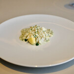 SEZANNE - 松茸　ホタテムース　クレームフレッシュ。