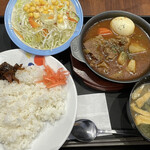 Matsuya - 牛肉とごろっと野菜のスープカレー彩り生野菜セット
                        880円