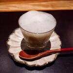 炭火割烹 白坂 - ⚫「ムール貝　栗　杏子茸のスープ」