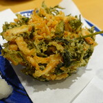 沼津魚がし鮨　 - 桜えび茶のかき揚げ