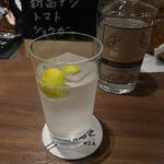 バー ゴヤ - カボスのカクテル。むさしやっていうジュニパーベリーがの香りがっつりなジンのジントニック！おいしい。