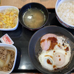 Yoshinoya - ハムエッグ牛小鉢定食（503円）
