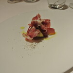 リストランテ カノフィーロ - 札幌黄のオーヴン焼きサンダニエーレプロシュート