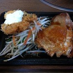 洋食処 善 - チキンソテー＋カキフライ