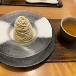 和栗や - プレミアムモンブラン(2000円) 茎ほうじ茶セット